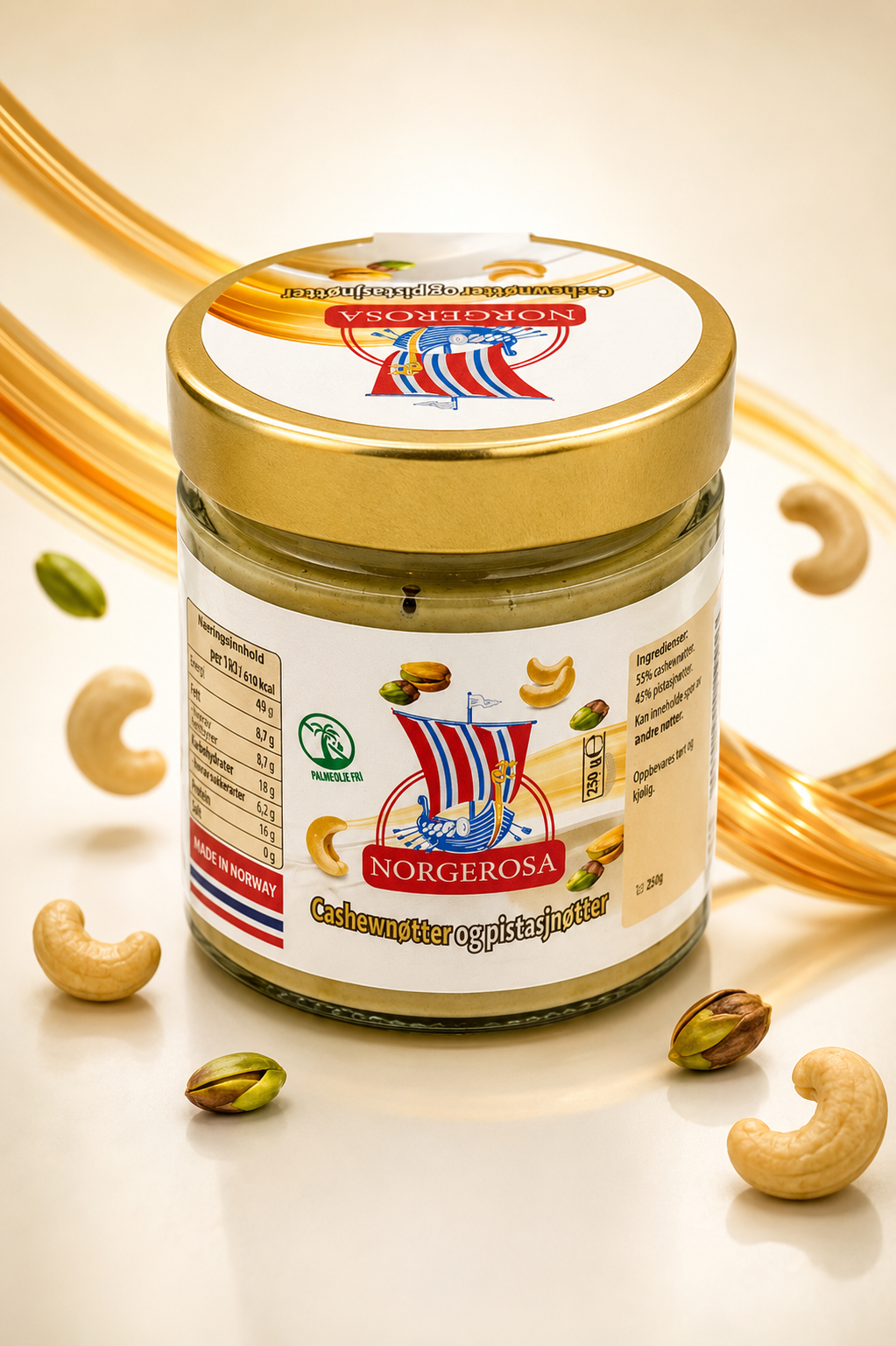 **Premium Cashew- og Pistasjpålegg**